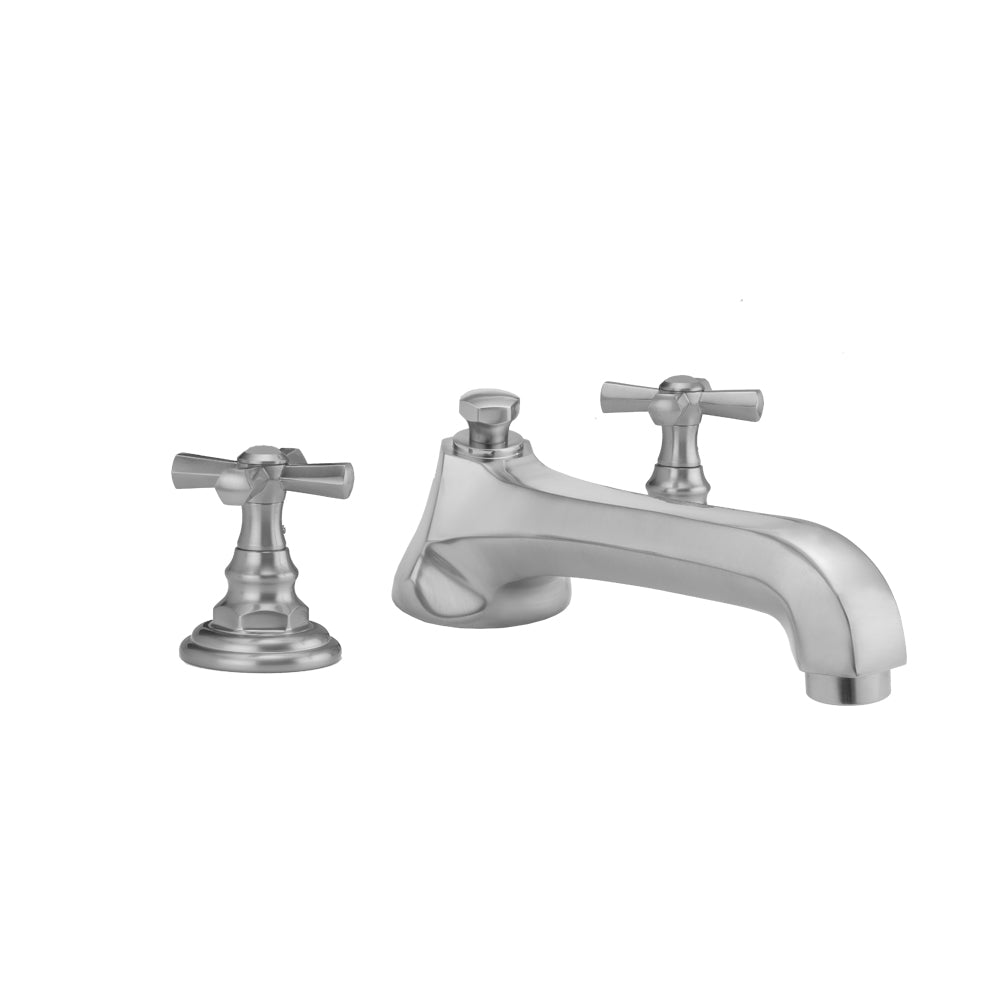 Westfield Roman Tub Set with Low Spout and Hex Cross Handles in Multiple Finishes