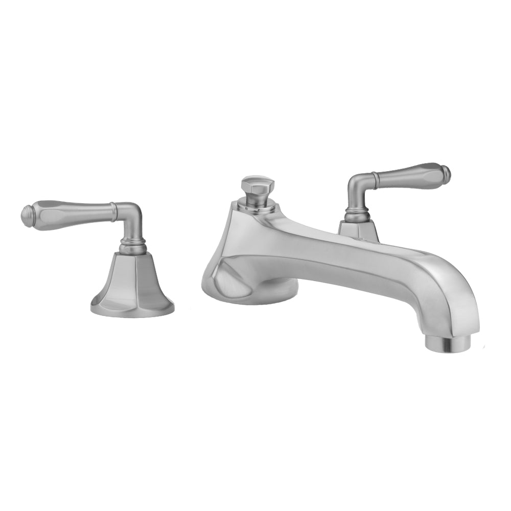 Astor Roman Tub Set with Low Spout and Smooth Lever Handles in Multiple Finishes