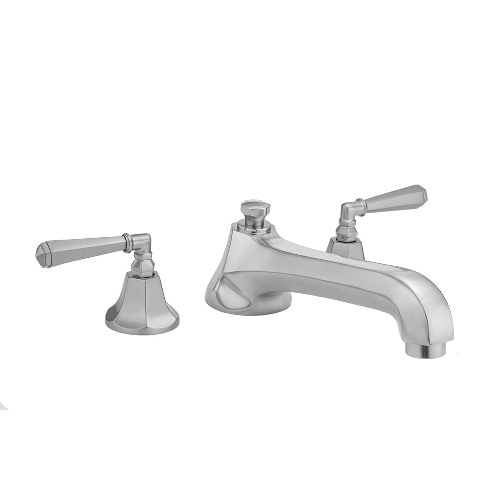 Astor Roman Tub Set with Low Spout and Hex Lever Handles in Multiple Finishes