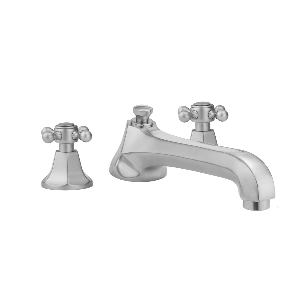 Astor Roman Tub Set with Low Spout and Ball Cross Handles in Multiple Finishes