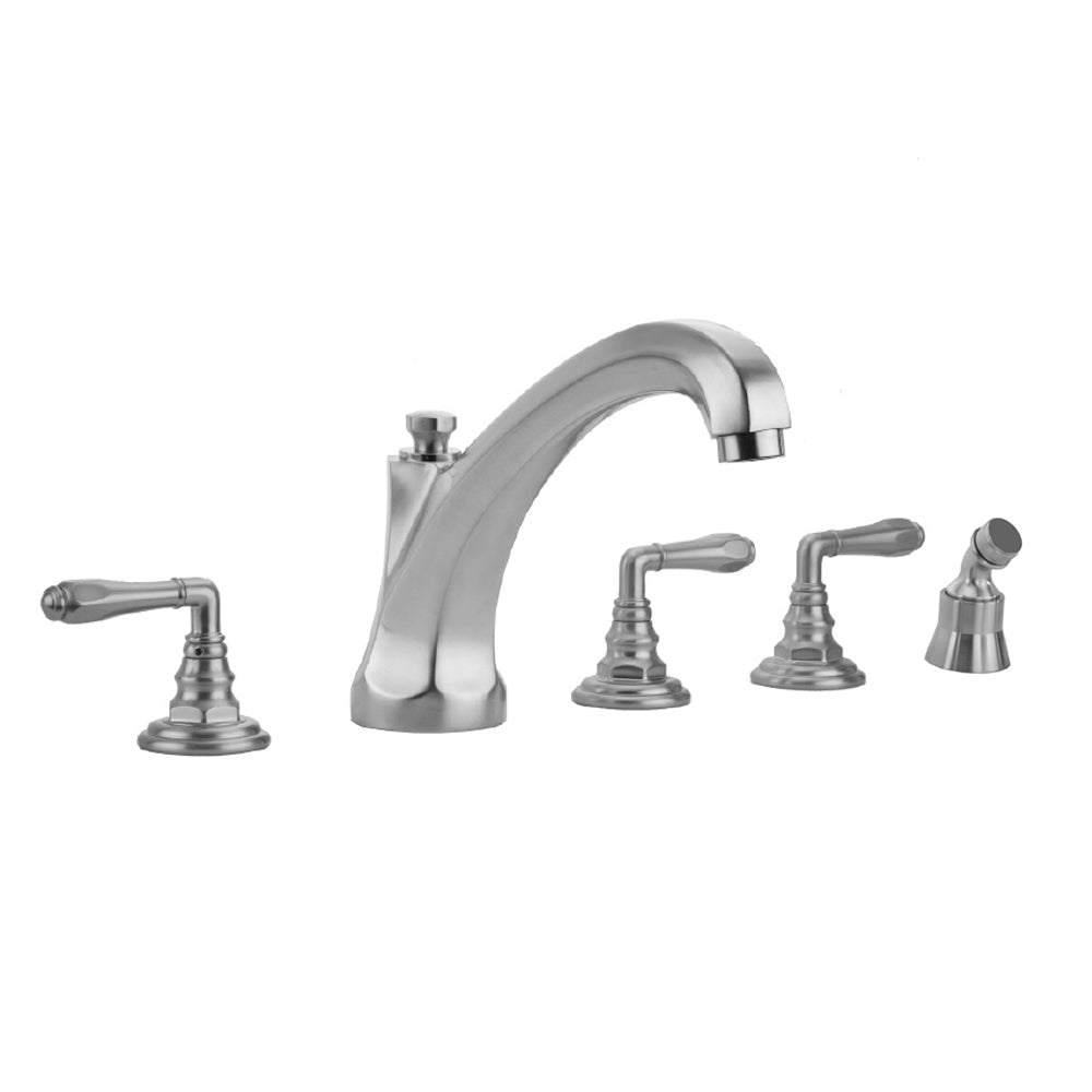 Westfield Roman Tub Set with High Spout and Smooth Lever Handles and Angled Handshower Mount in Multiple Finishes