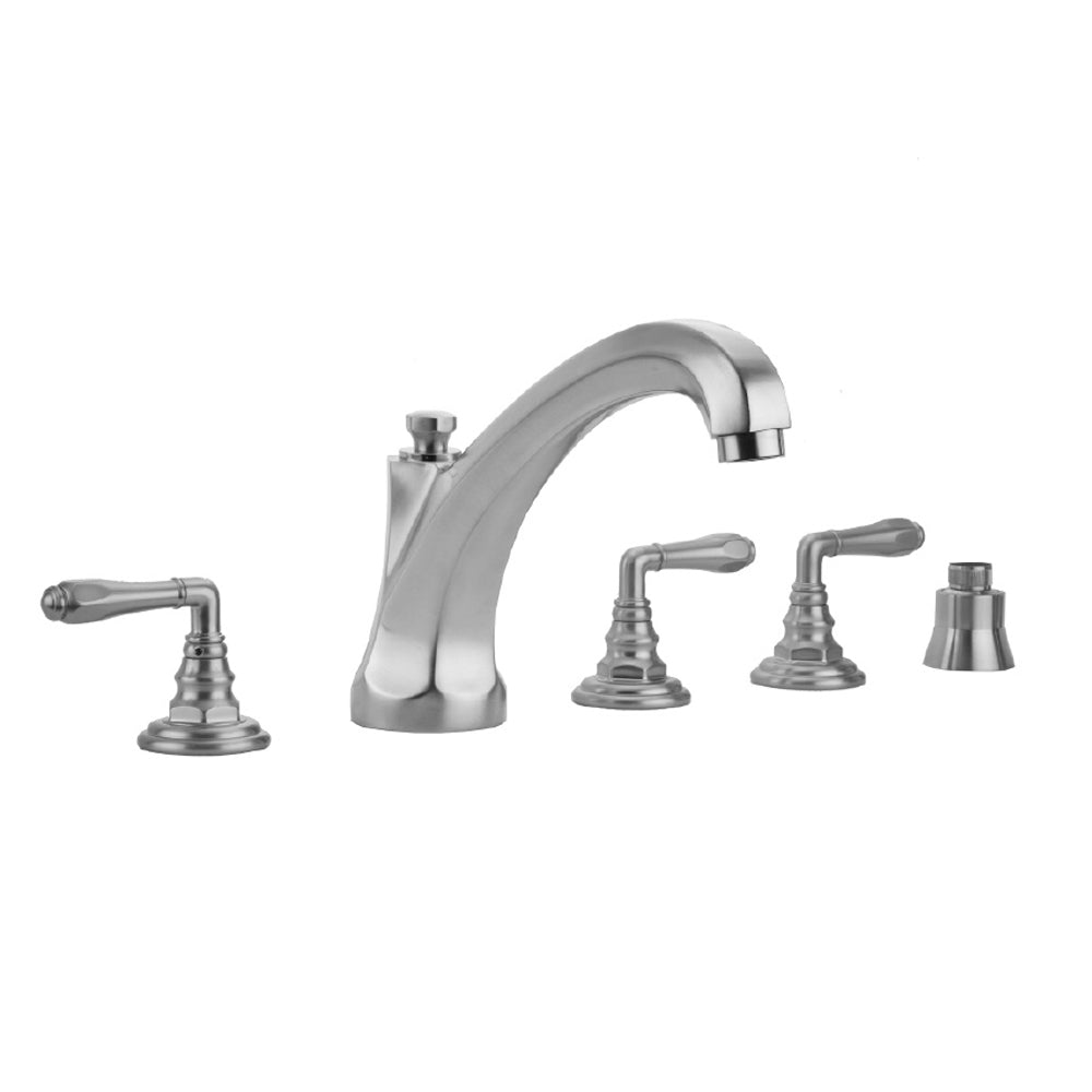 Westfield Roman Tub Set with High Spout and Smooth Lever Handles and Straight Handshower Mount in Multiple Finishes