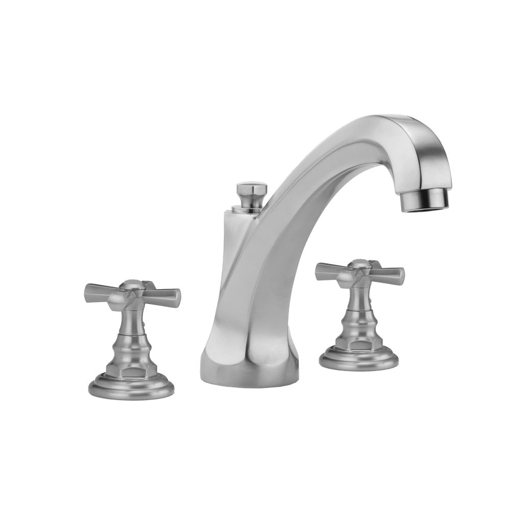 Westfield Roman Tub Set with High Spout and Hex Cross Handles in Multiple Finishes