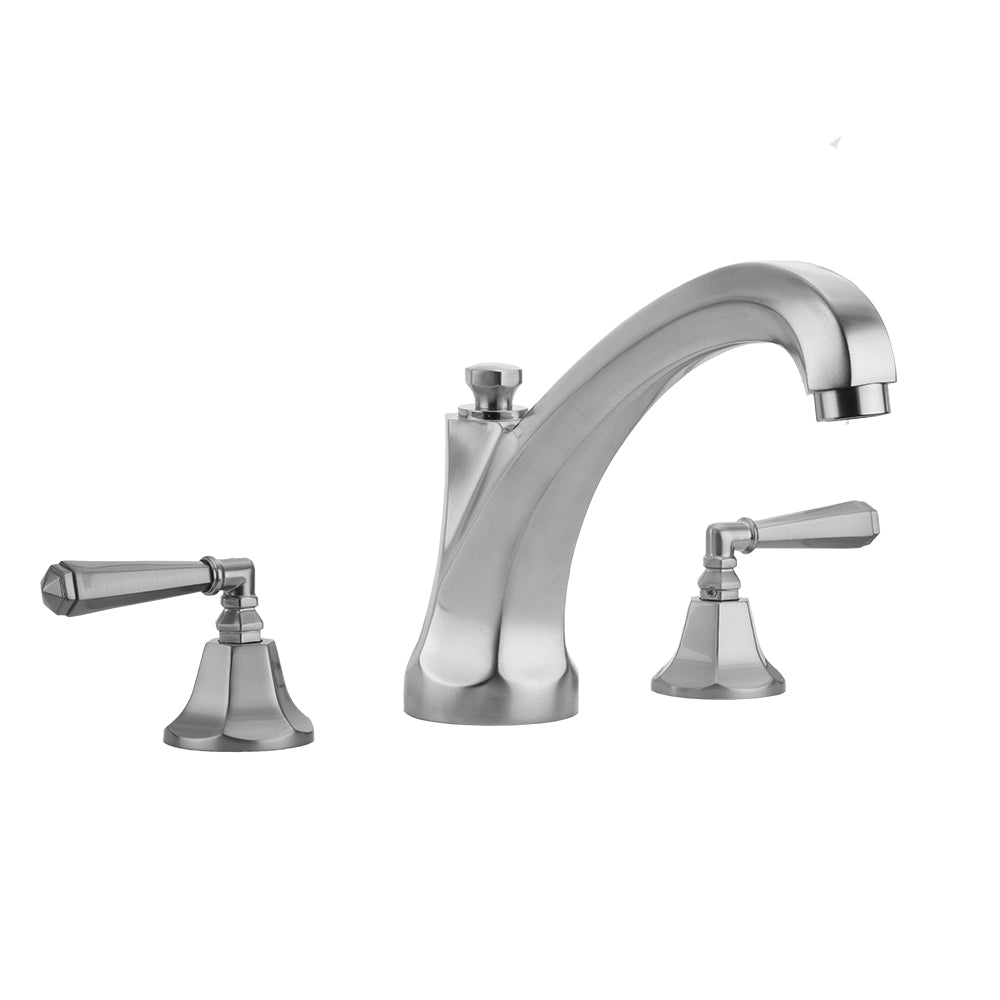 Astor Roman Tub Set with High Spout and Hex Lever Handles in Multiple Finishes