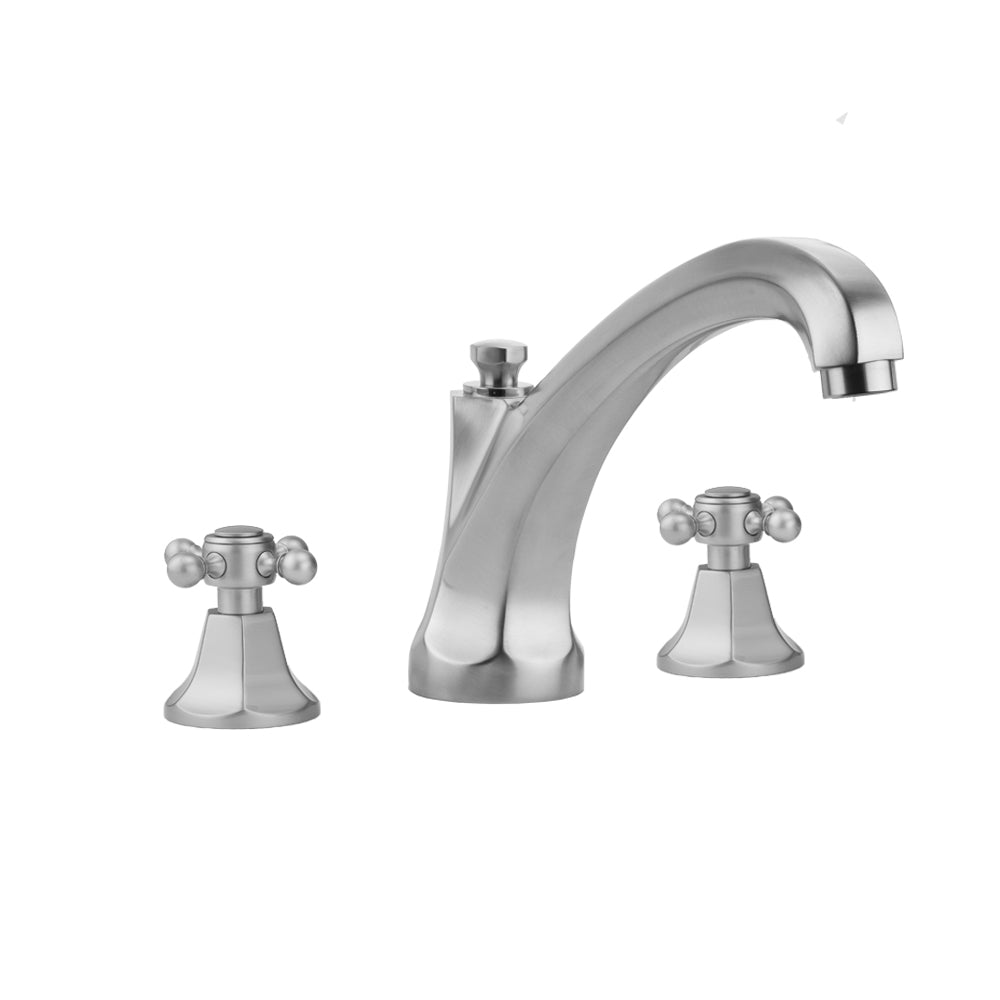 Astor Roman Tub Set with High Spout and Ball Cross Handles in Multiple Finishes