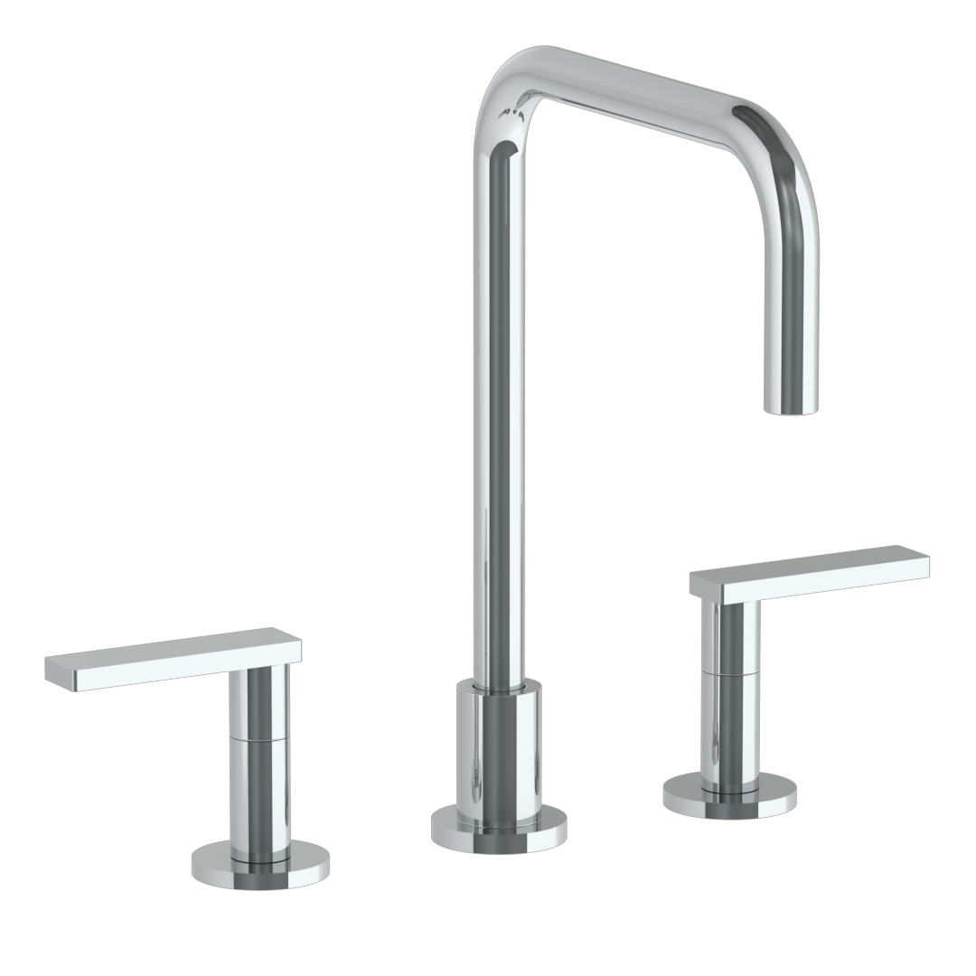 Deck Mounted 3 Hole Square Top Kitchen Faucet