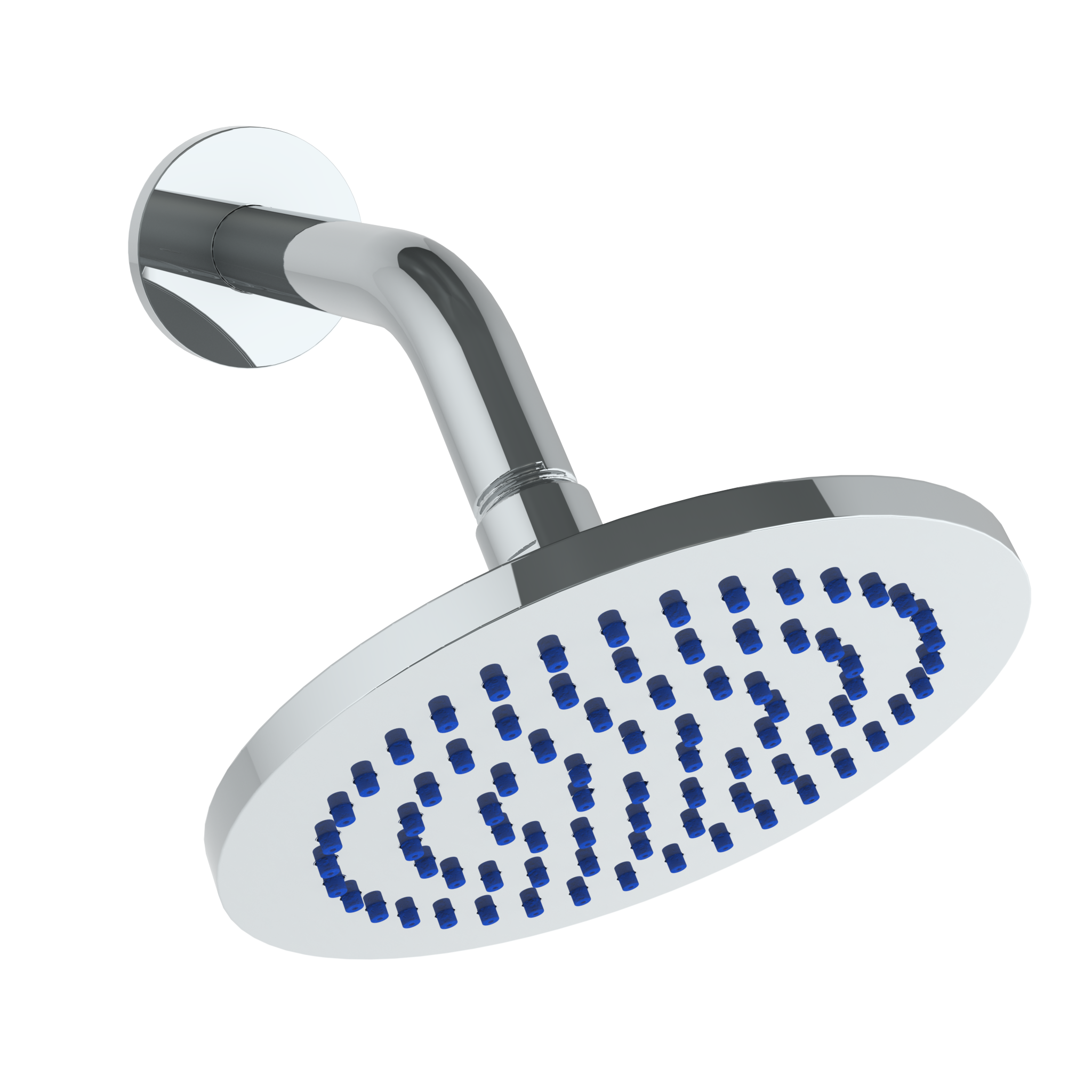 Wall Mounted Showerhead, 6"Dia, With 6" Arm And Flange