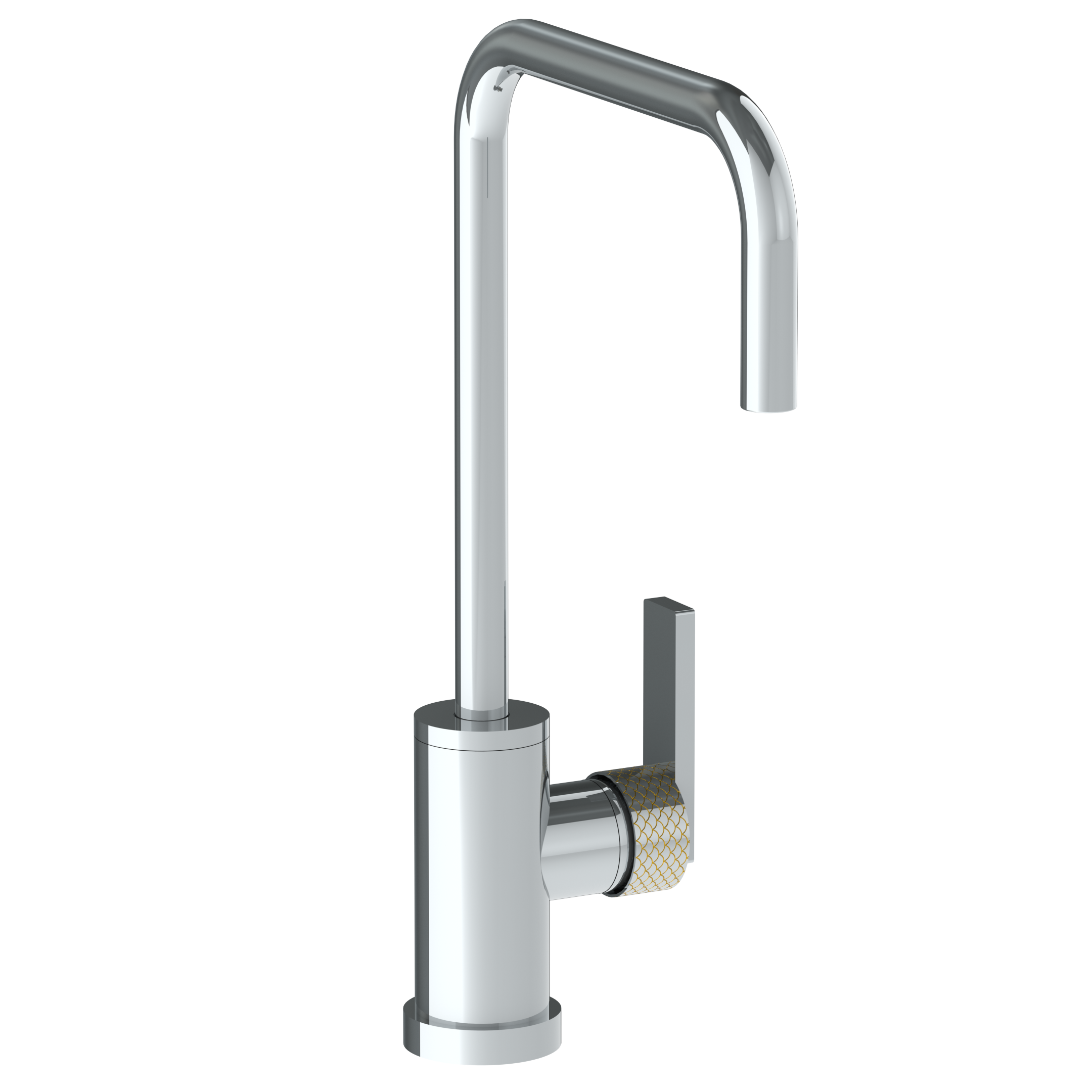 Deck Mounted 1 Hole Square Top Kitchen Faucet