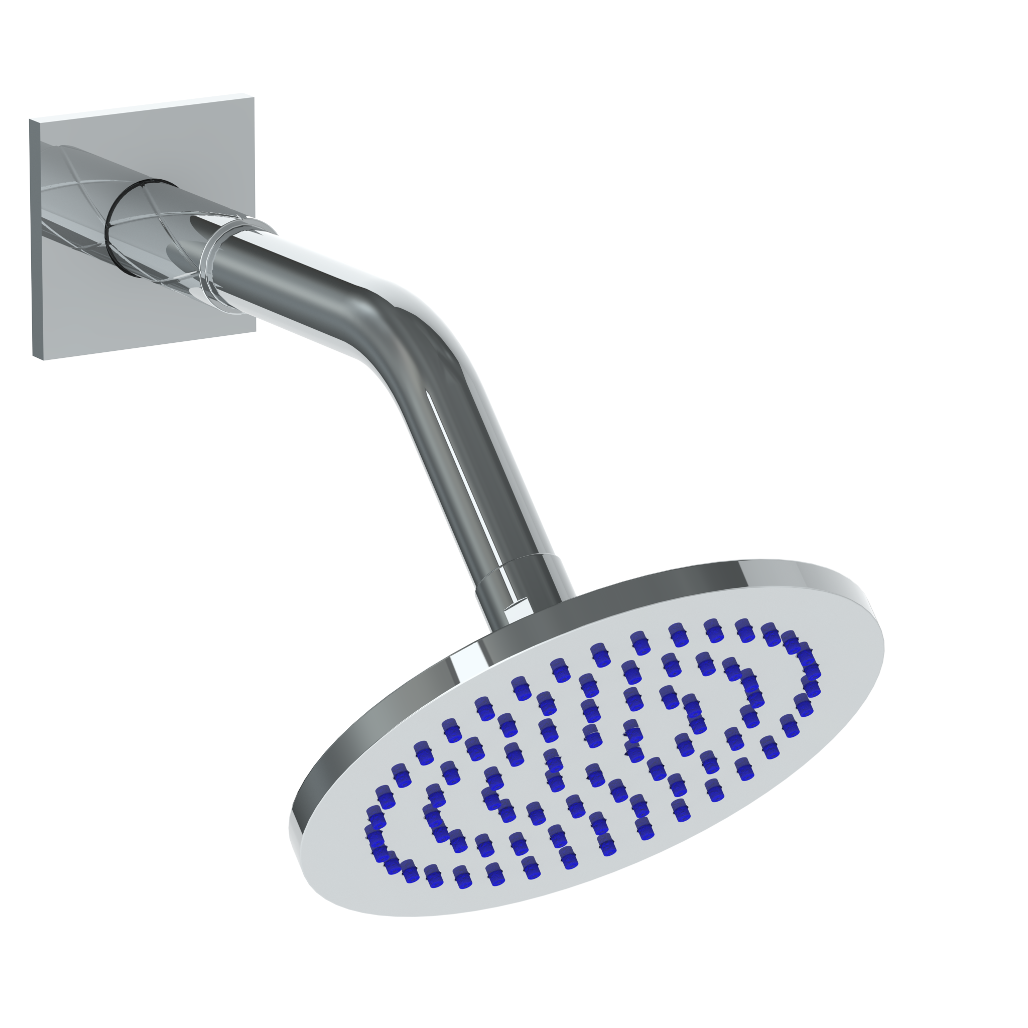 Wall Mounted Showerhead, 6"Dia, With 6" Arm And Flange