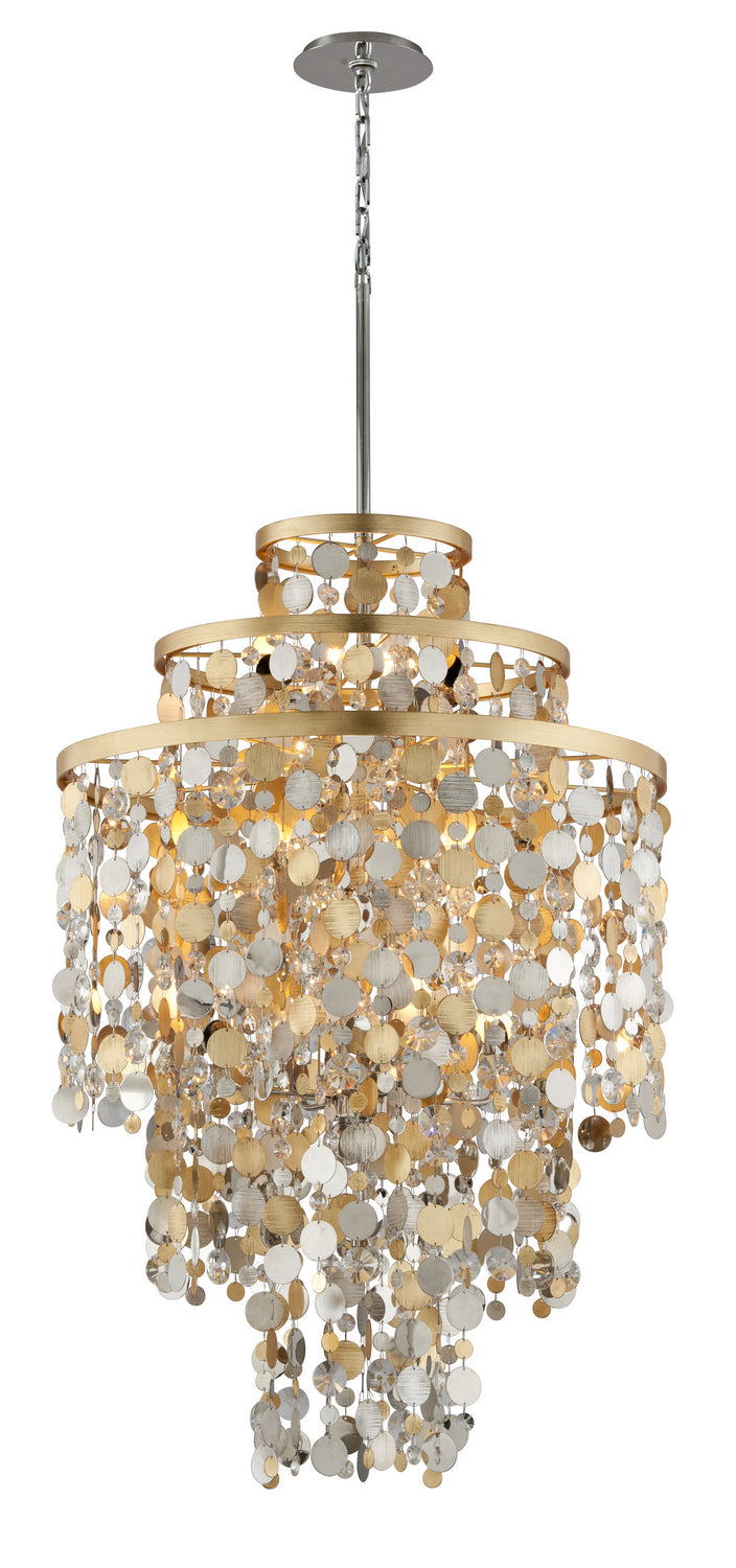 Corbett Lighting - 215-711 - 11 Light Chandelier - Ambrosia - Gold Silver Leaf & Stainless