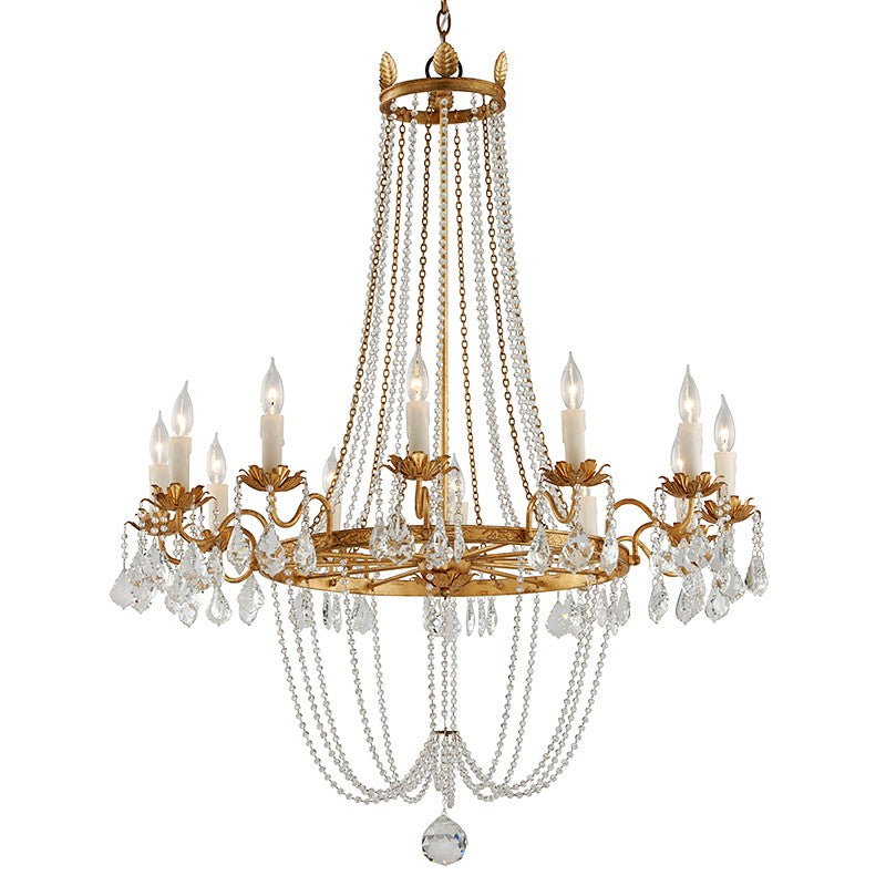 Troy Lighting - F5367-VGL - 12 Light Chandelier - Viola - Vintage Gold Leaf