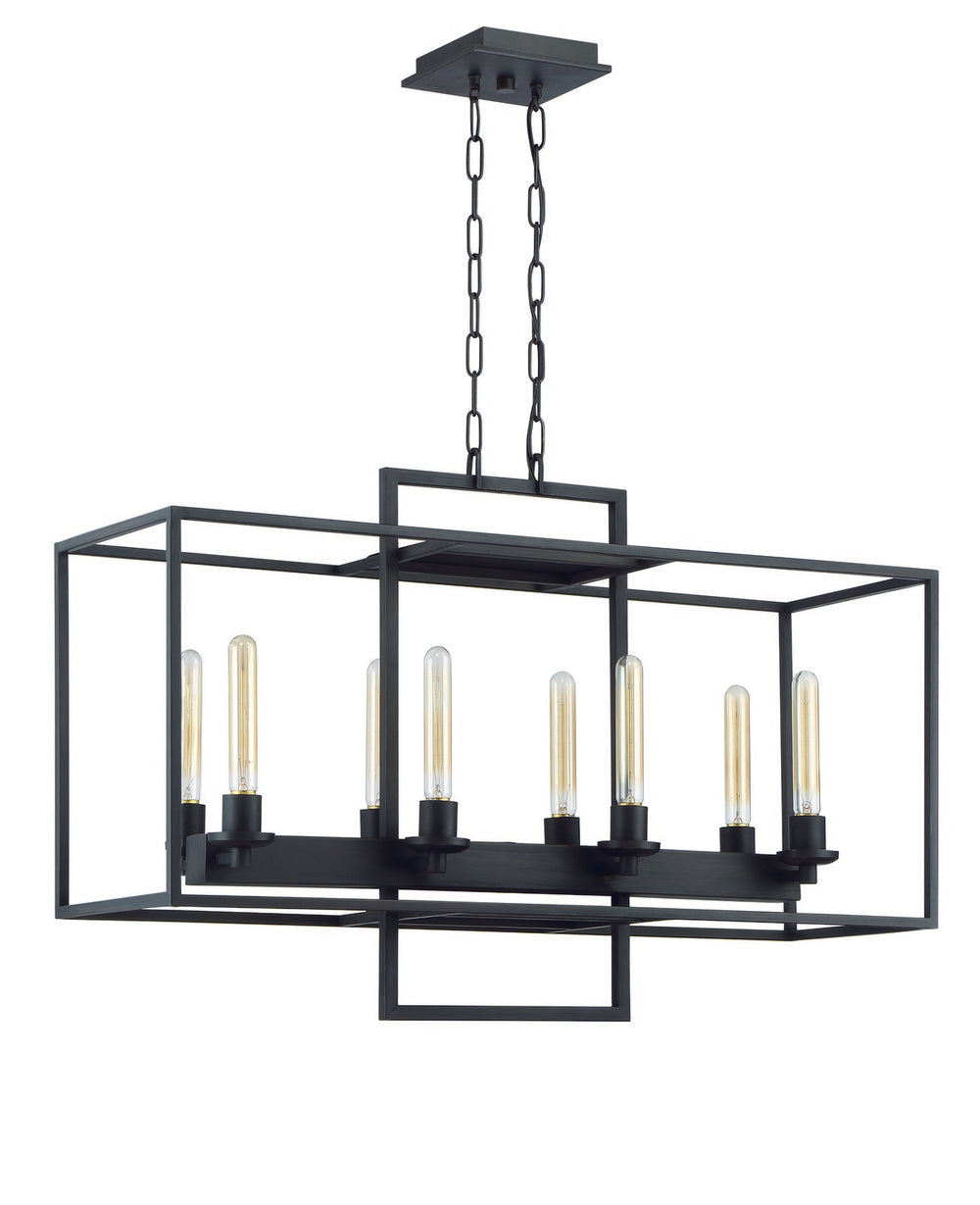 Craftmade - 41528-ABZ - Cubic Eight Light Linear Chandelier in Aged Bronze Brushed Finish - Cubic