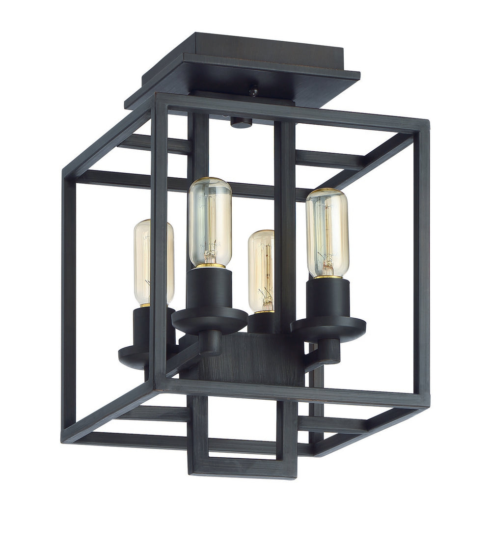 Craftmade - 41554-ABZ - Cubic Four Light Semi Flush Mount in Aged Bronze Brushed Finish - Cubic