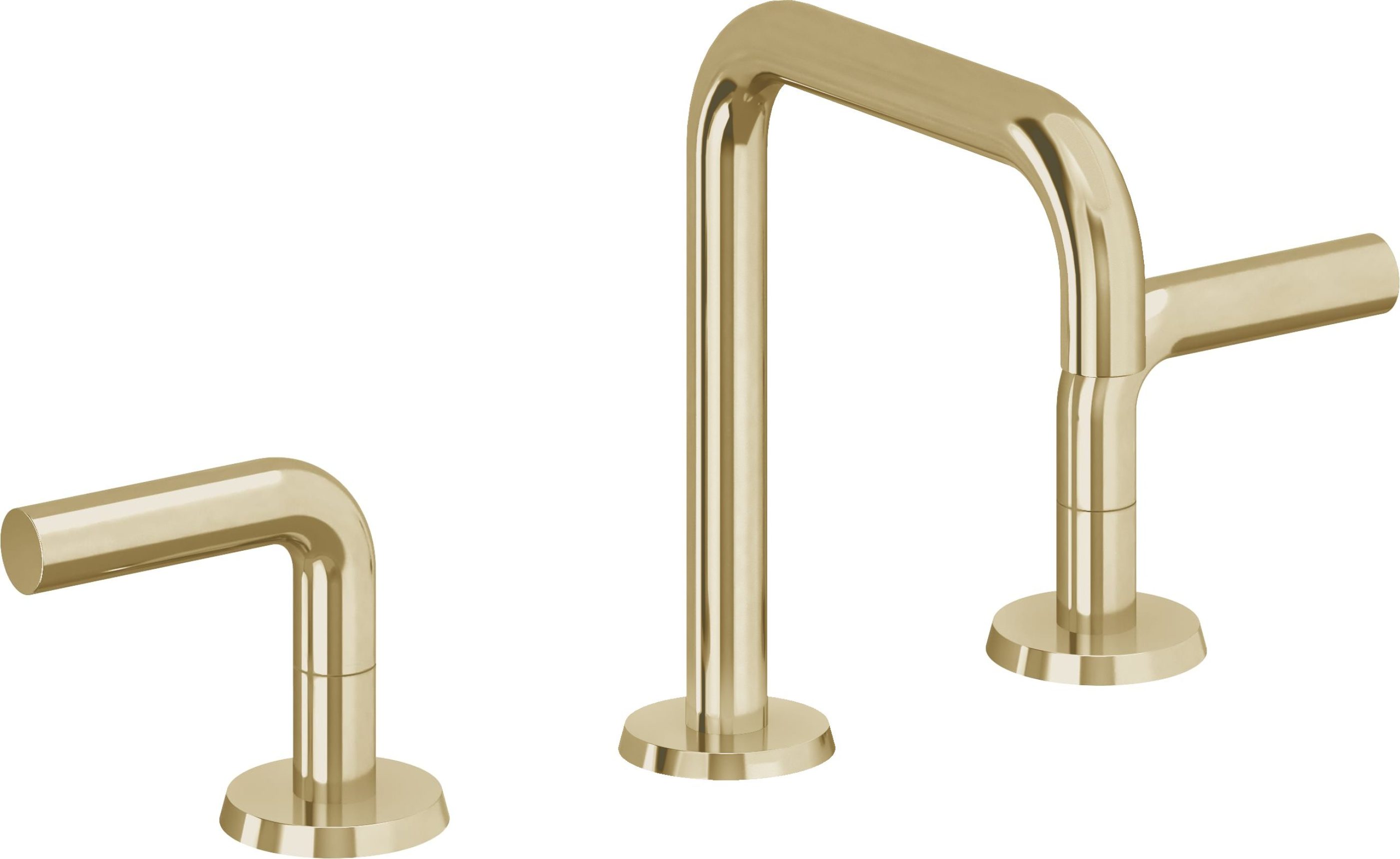 California Faucets - 7402ZBF-PBU - 8" Widespread Lavatory Faucet with Completely Finished ZeroDrain - Polished Brass Uncoated - Tamalpais