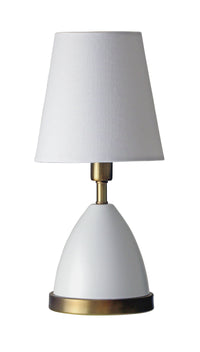 House of Troy - GEO206 - One Light Table Lamp - Geo - White With Weathered Brass Accents