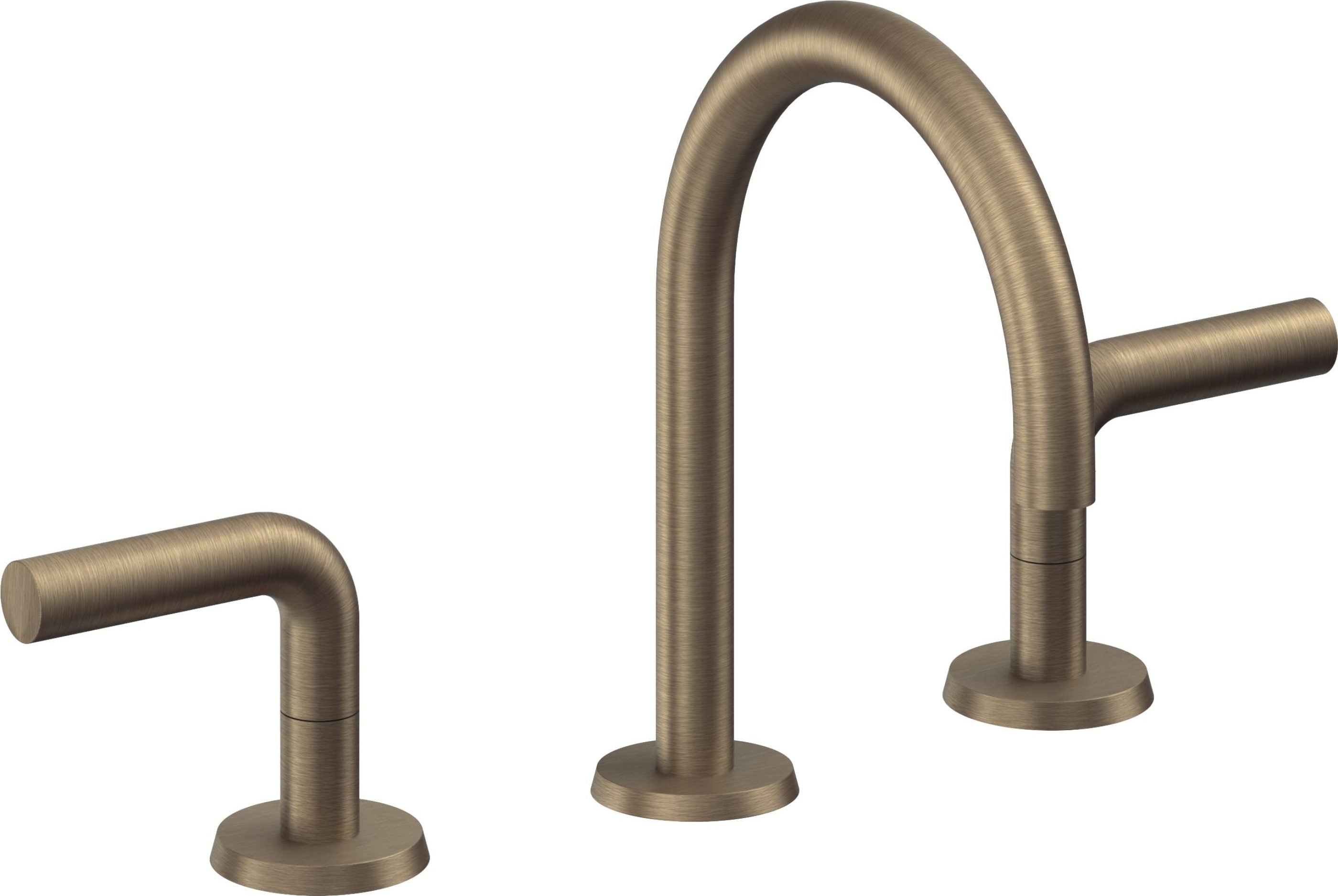 California Faucets - 7502ZBF-ABF - 8" Widespread Lavatory Faucet with Completely Finished ZeroDrain - Antique Brass Flat - Tamalpais