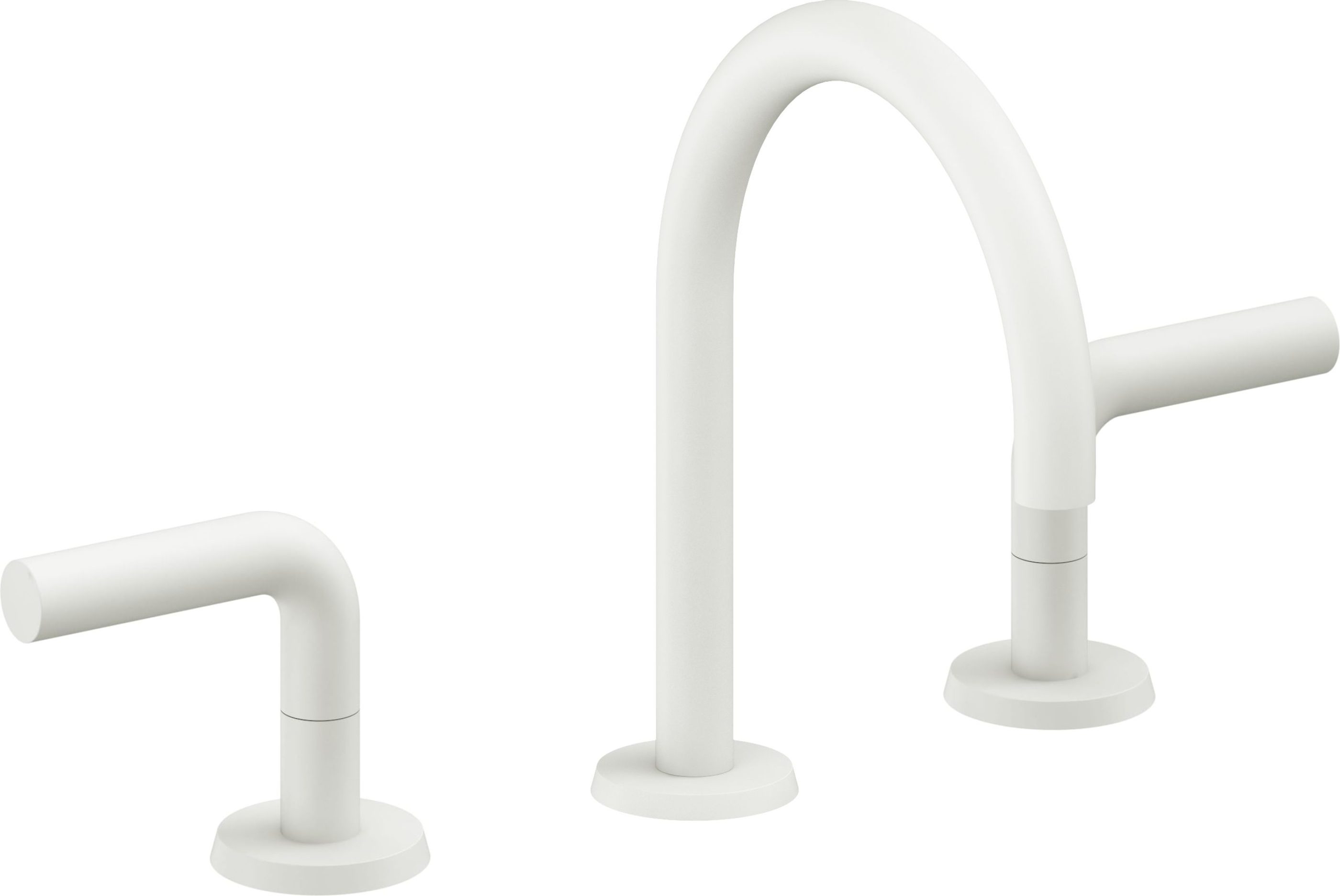 California Faucets - 7502ZB-MWHT - 8" Widespread Lavatory Faucet with ZeroDrain - Matte White - Tamalpais