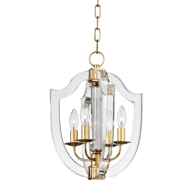 Hudson Valley - 6512-AGB - Four Light Pendant - Arietta - Aged Brass