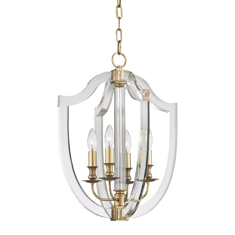 Hudson Valley - 6516-AGB - Four Light Pendant - Arietta - Aged Brass