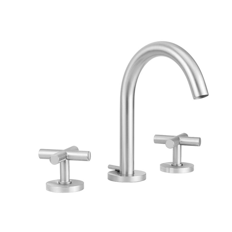 Uptown Contempo Slim Faucet with Round Escutcheons & Contempo Slim Cross Handles in Multiple Finishes