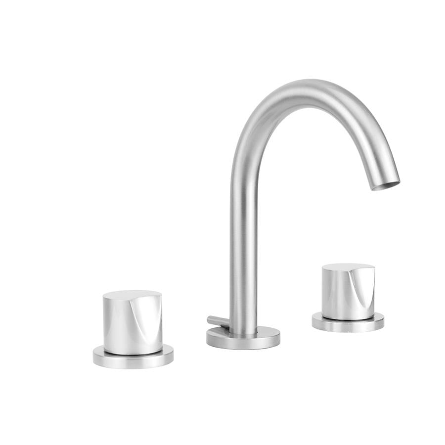 Uptown Contempo Slim Faucet with Round Escutcheons & Thumb Handles in Multiple Finishes