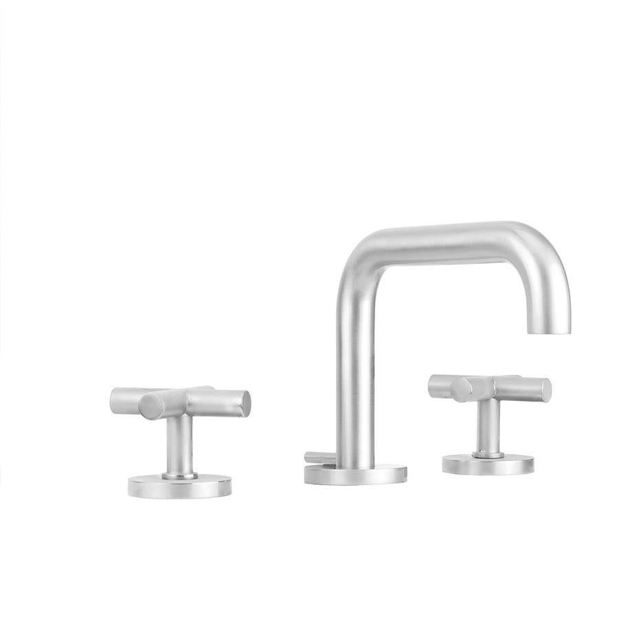 Downtown Contempo Slim Faucet with Round Escutcheons & Contempo Slim Cross Handles in Multiple Finishes