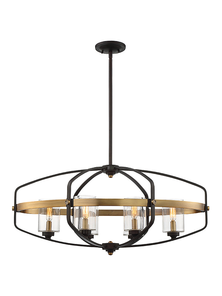 Savoy House - 1-8042-6-79 - Six Light Linear Chandelier - Kirkland - English Bronze and Warm Brass