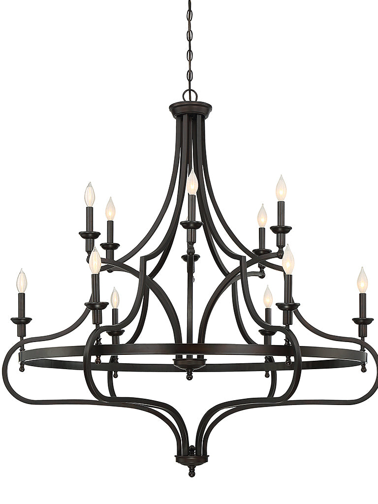 Savoy House - 1-9084-12-13 - 12 Light Chandelier - Shields - English Bronze