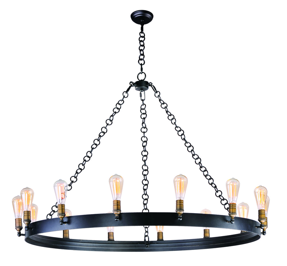 Maxim - 26276BKNAB - 14 Light Chandelier - Noble - Black / Natural Aged Brass