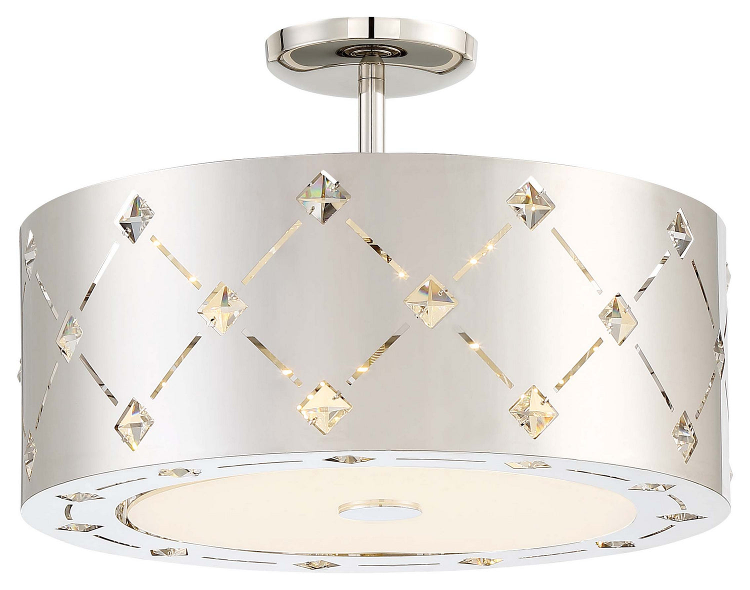 George Kovacs - P1032-077-L - LED Pendant (Convertible To Semi Flush) - Crowned - Chrome