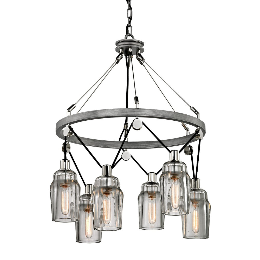 Troy Lighting - F5996 - Six Light Chandelier - Citizen - Graphite And Polished Nickel