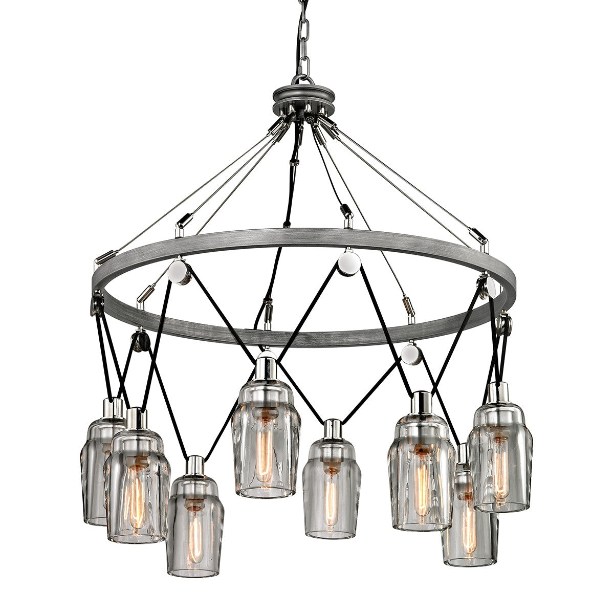 Troy Lighting - F5998 - Eight Light Chandelier - Citizen - Graphite And Polished Nickel