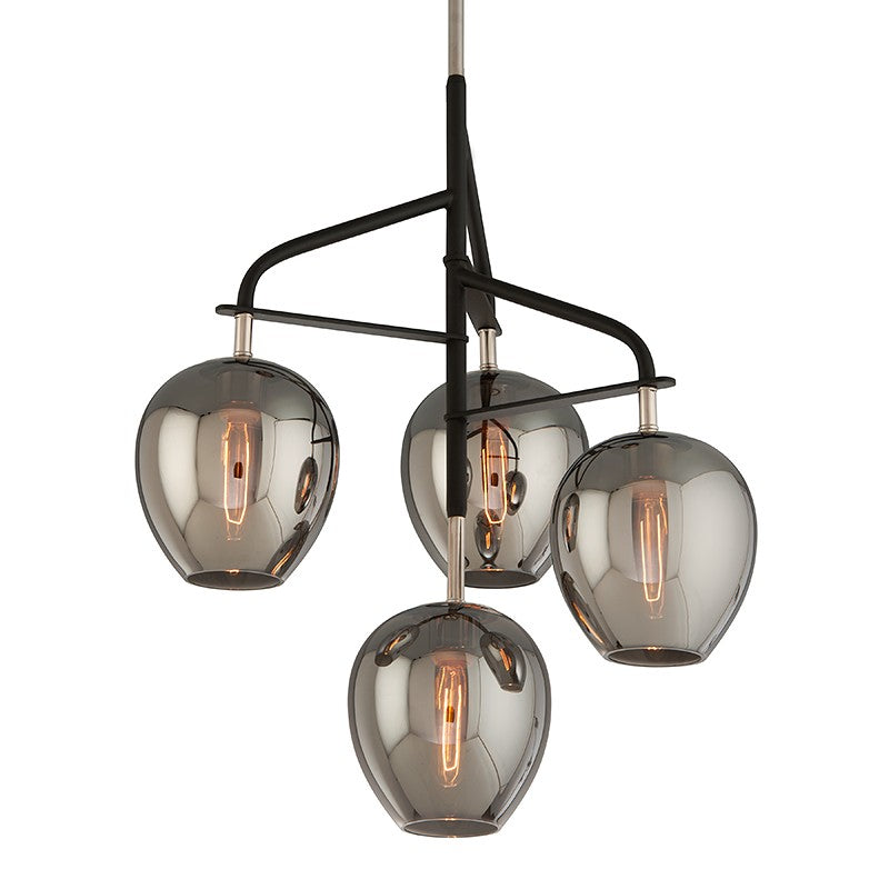 Troy Lighting - F4295-TBK/PN - Four Light Chandelier - Odyssey - Textured Black & Polish Nickel