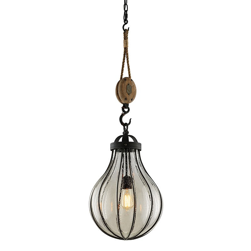 Troy Lighting - F4905 - One Light Pendant - Murphy - Vintage Iron With Rustic Wood