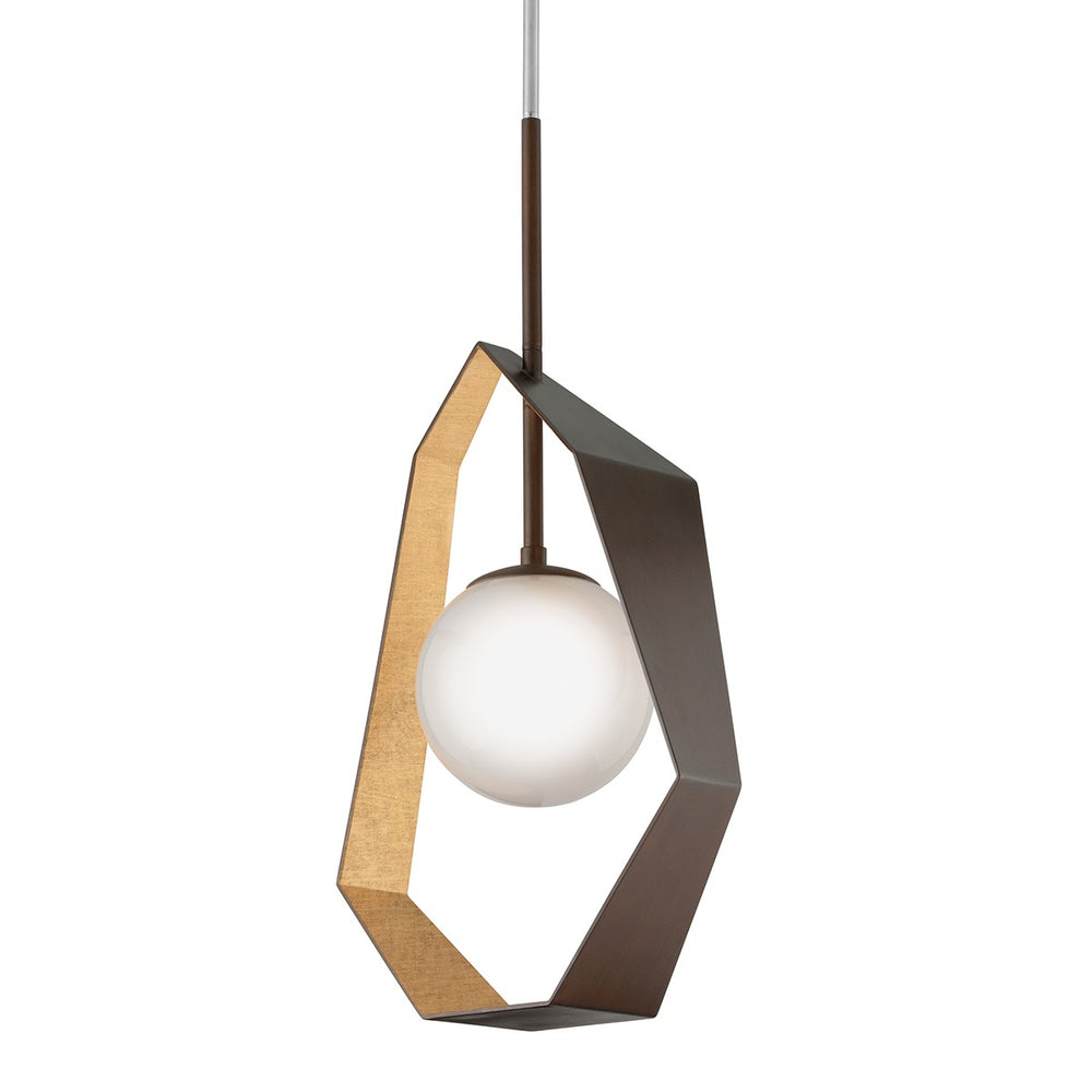 Troy Lighting - F5524-BRZ/GL/SS - One Light Pendant - Origami - Bronze With Gold Leaf