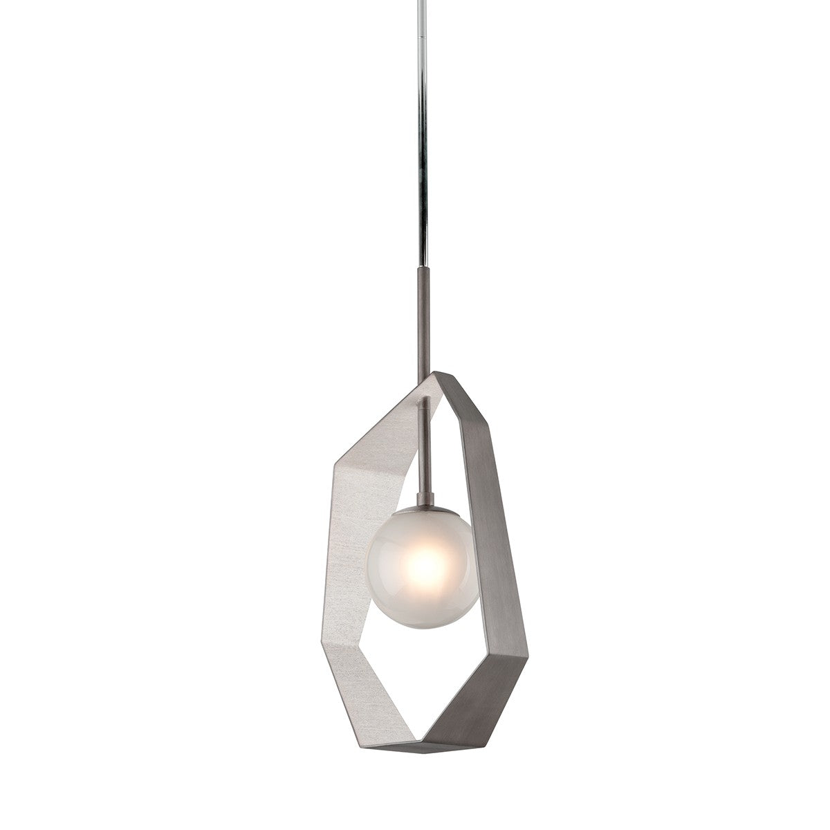 Troy Lighting - F5533-GRA/SL/SS - One Light Pendant - Origami - Graphite With Silver Leaf