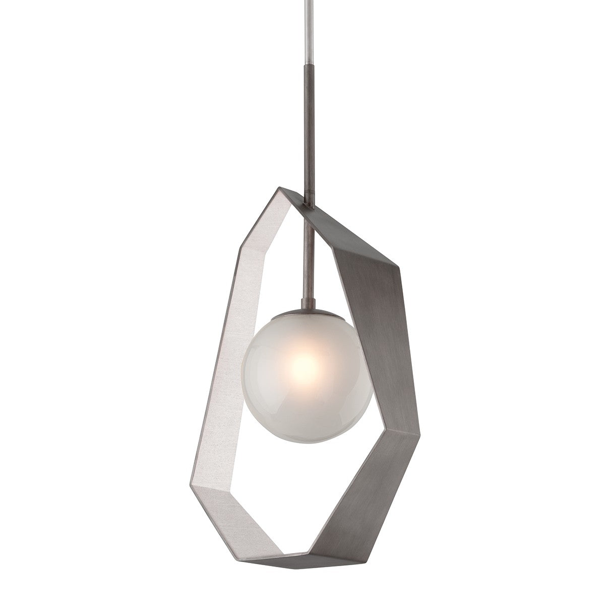 Troy Lighting - F5534 - One Light Pendant - Origami - Graphite With Silver Leaf