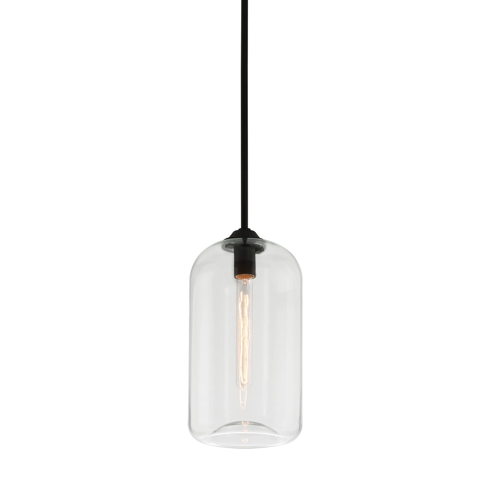 Troy Lighting - F5561-SBK - One Light Pendant - District - Soft Black