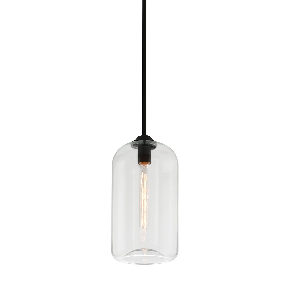 Troy Lighting - F5561-SBK - One Light Pendant - District - Soft Black