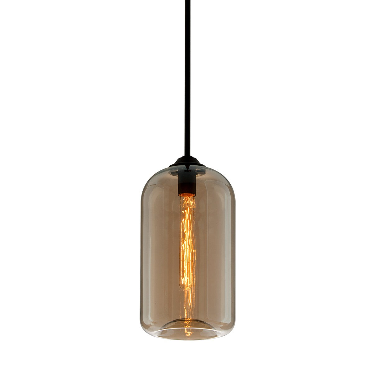 Troy Lighting - F5571-SBK - One Light Pendant - District - Soft Black