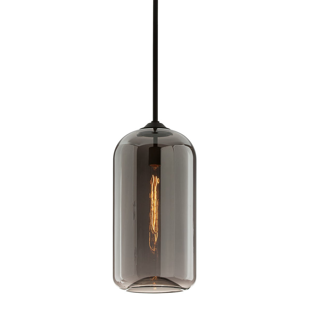 Troy Lighting - F5582-SBK - One Light Pendant - District - Soft Black