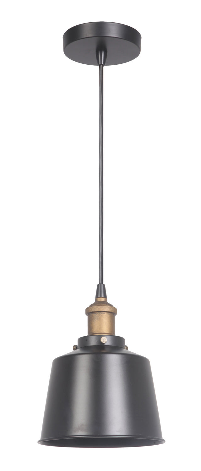 Craftmade - P760MBKPAB1 - Pendant One Light Mini Pendant in Matte Black/Patina Aged Brass Finish - Pendant