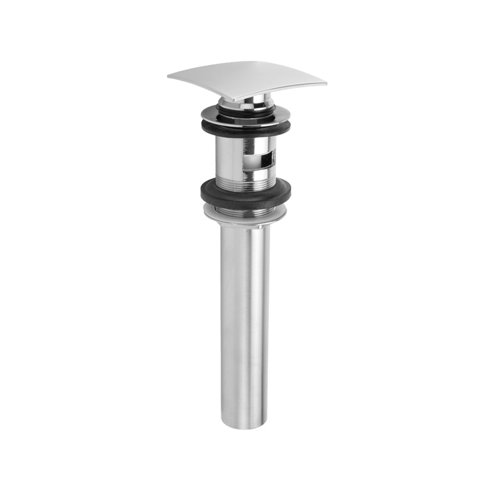 Finger Touch Square Lavatory Drain with Overflow in Multiple Finishes - Maison&Co.
