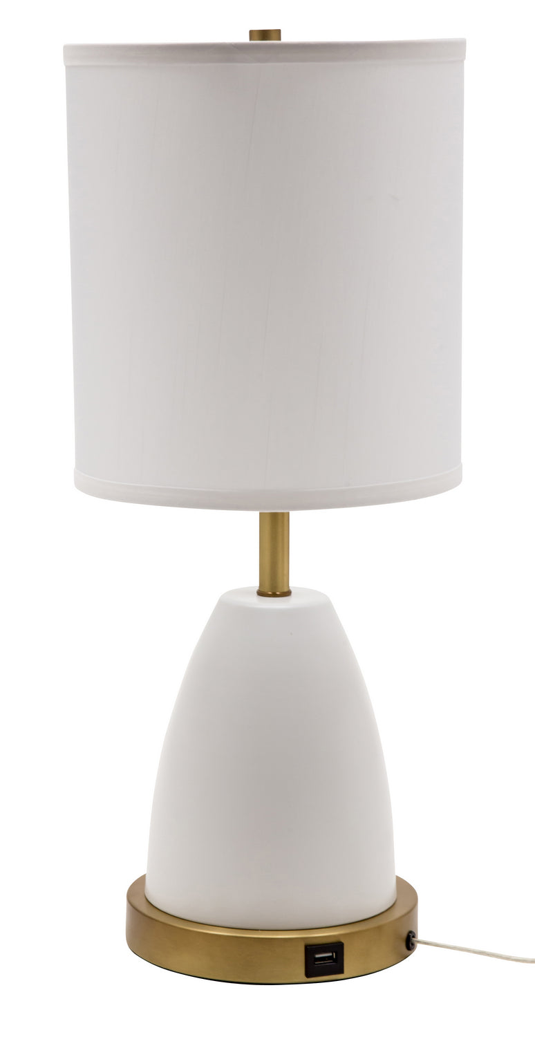 House of Troy - RU751-WT - One Light Table Lamp - Rupert - White With Weathered Brass Accents