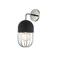 Mitzi - H145101-PN/BK - One Light Wall Sconce - Haley - Polished Nickel/Black