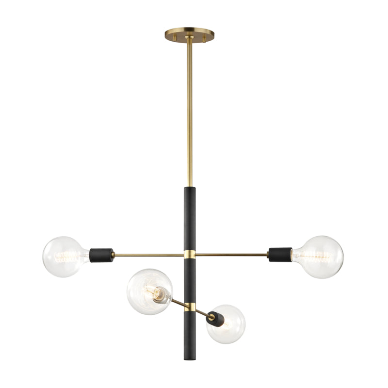 Mitzi - H178804-AGB/BK - Four Light Chandelier - Astrid - Aged Brass/Black