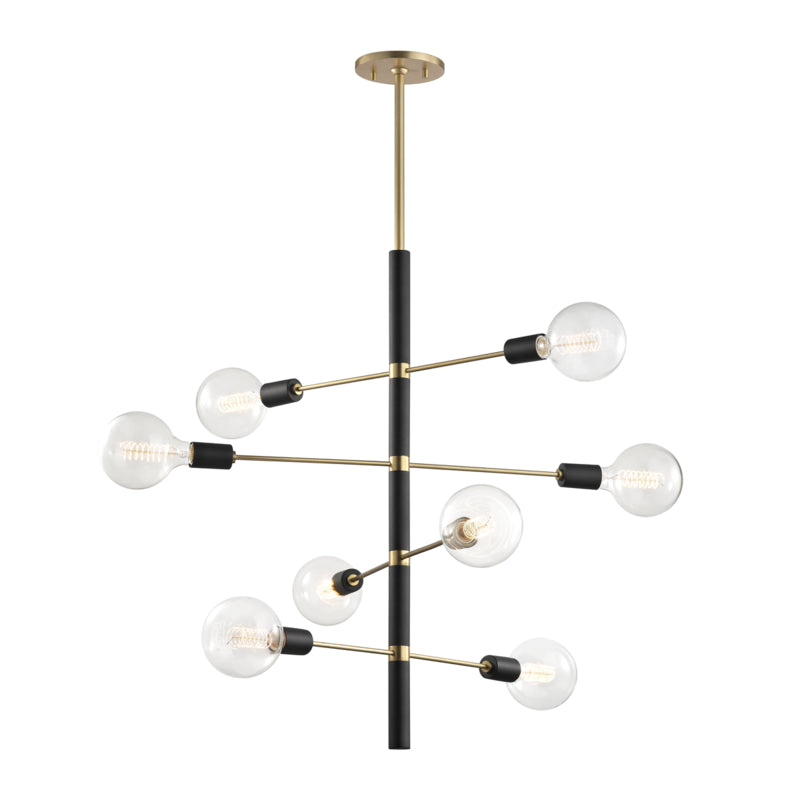 Mitzi - H178808-AGB/BK - Eight Light Chandelier - Astrid - Aged Brass/Black