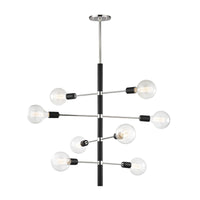 Mitzi - H178808-PN/BK - Eight Light Chandelier - Astrid - Polished Nickel/Black