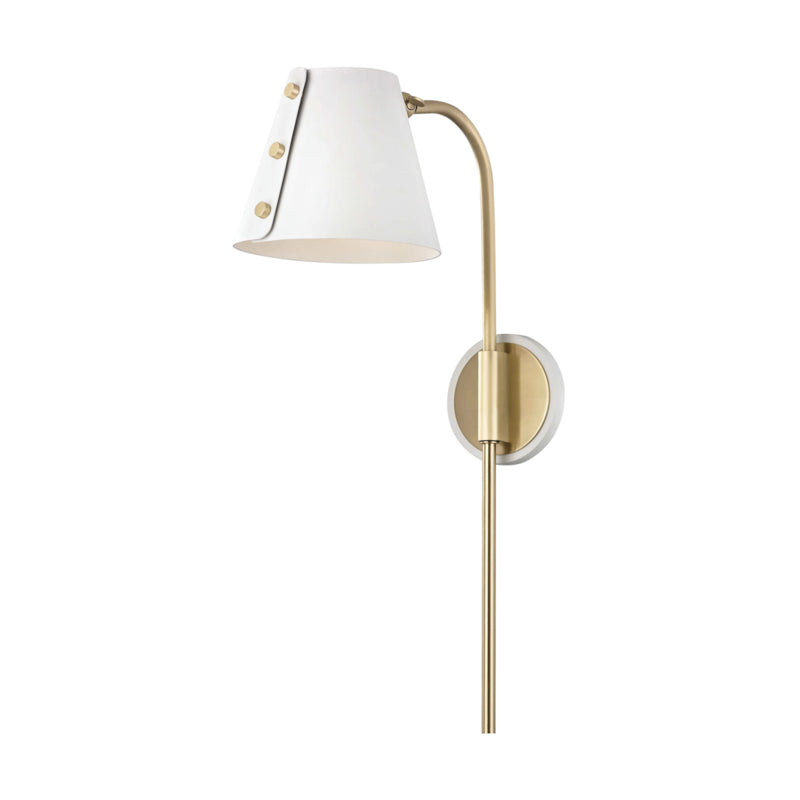 Mitzi - HL174201-AGB/WH - LED Wall Sconce - Meta - Aged Brass/Soft Off White