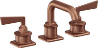 California Faucets - 8502ZBF-ACF - 8" Widespread Lavatory Faucet with Completely Finished ZeroDrain - Antique Copper Flat - Steampunk Bay